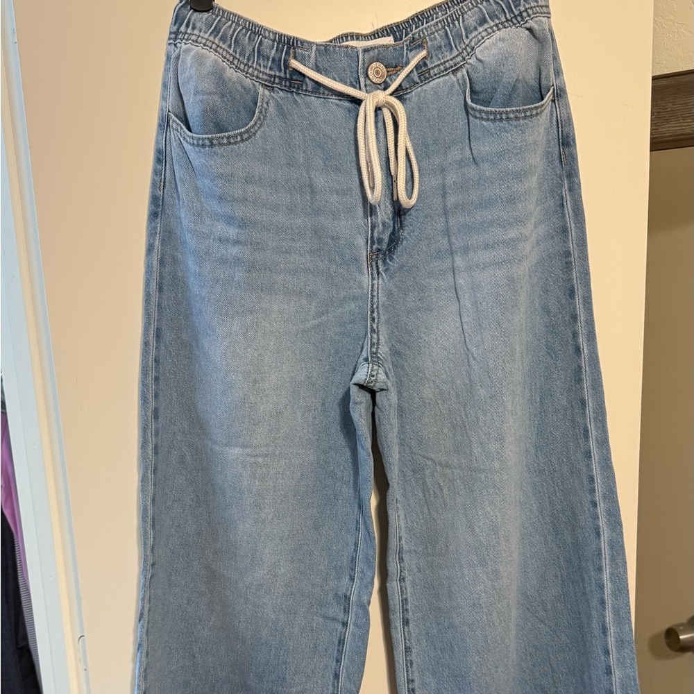 GOGO Light Blue Flare Jeans with Drawstring